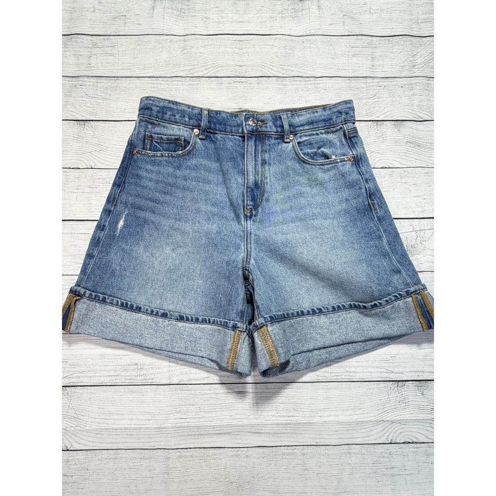 Loft A-line High Rise Denim Shorts Womens 26 Cotton Boho Casual Summer Chic‎